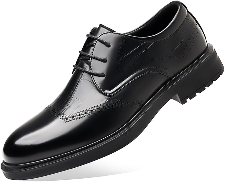 

Кожаные туфли британской моды для мужчин, из натуральной кожи, деловые, модные, с мягкой подошвой и мягкой поверхностью, повседневные оксфорды Lhyxu, черный