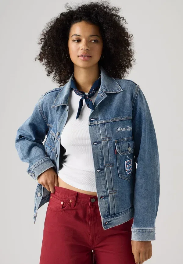 Куртка джинсовая Levi'S Football Type II Trucker Denim Jacket, синий деним — фото 4
