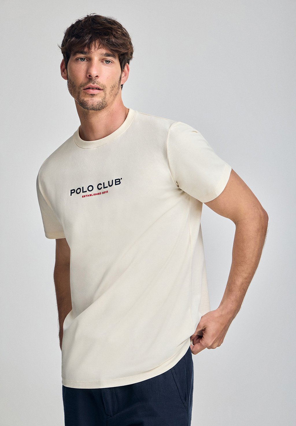 

Футболка с принтом SHORT SLEEVE CREWNECK MINIMAL TITLE Polo Club, бежевый