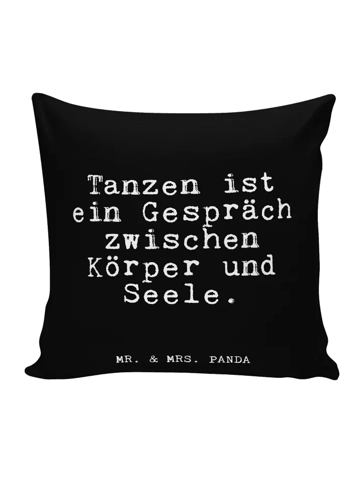 

Подушка Mr & Mrs Panda 40x40 Tanzen ist ein Gespräch, черный
