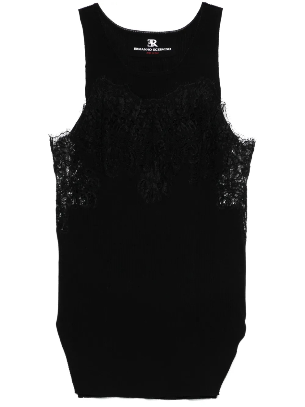 

Ermanno Scervino топ с кружевной вставкой, черный