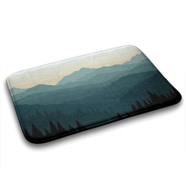 

Коврик для ванной Tulup Berge und Wald, 90x1x90 см, бирюзовый