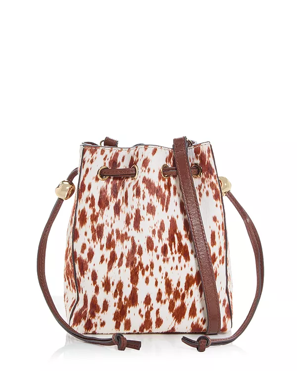 

Миниатюрная сумка через плечо из телячьей шерсти на завязках. Madewell, бежевый