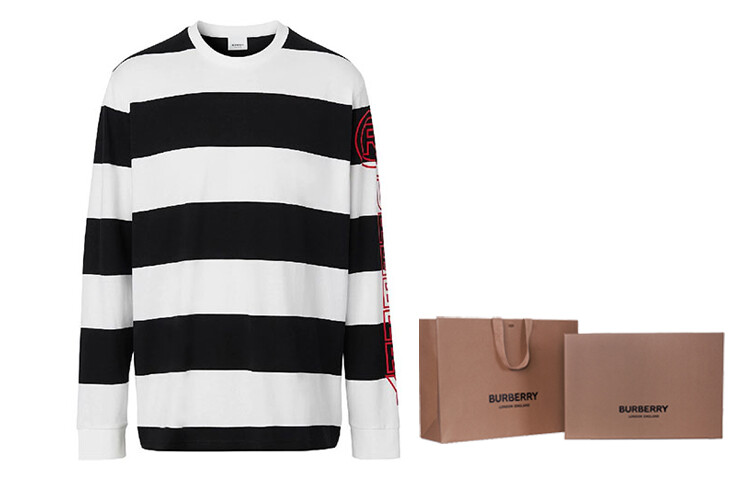 Футболка Burberry мужская, с принтом, черный/белый — фото 3