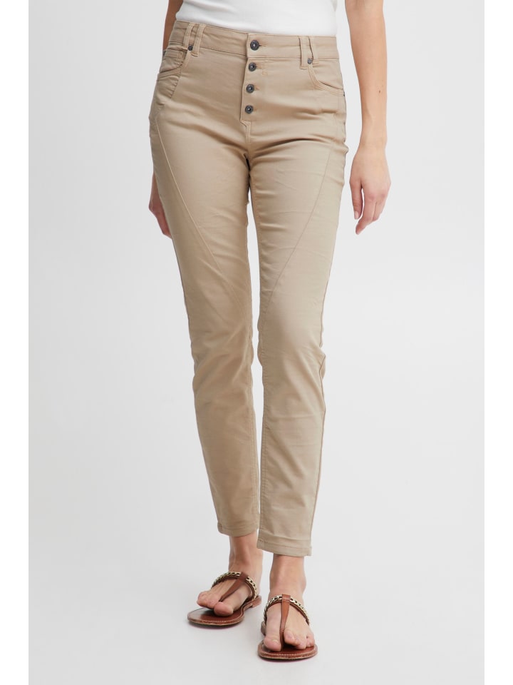 

Тканевые брюки PULZ Jeans, бежевый