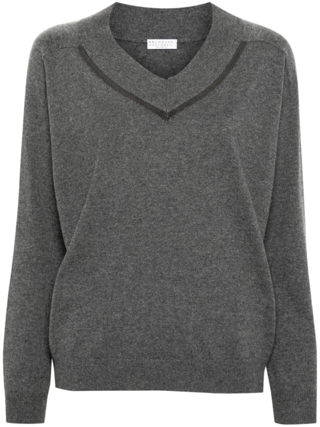 

Brunello Cucinelli кашемировый джемпер с декором Monili, серый