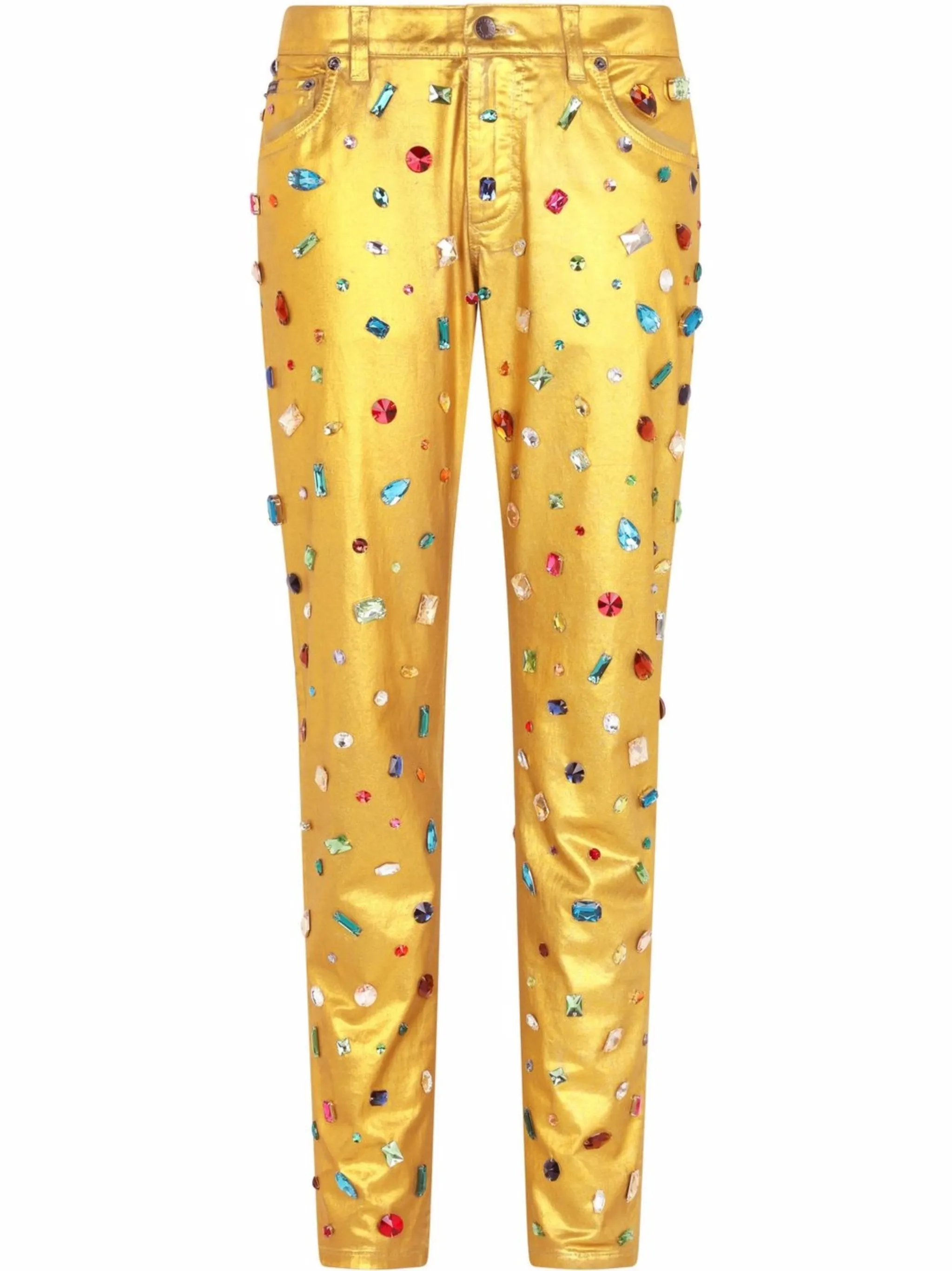 

Прямые джинсы со стразами Dolce & Gabbana, желтый