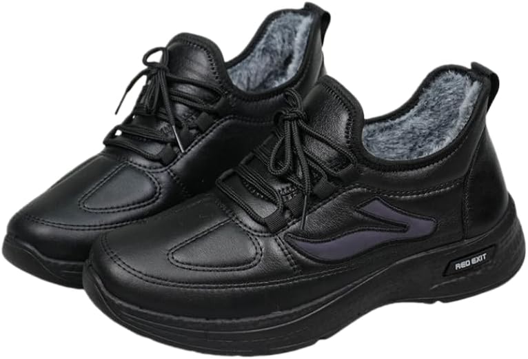 

Мужские стильные повседневные кроссовки на шнуровке, мягкая подошва, теплые, подкладка из искусственного плюша, подошва из полиуретана - удобные и легкие, подходят для осени и зимы Hoalox, черный