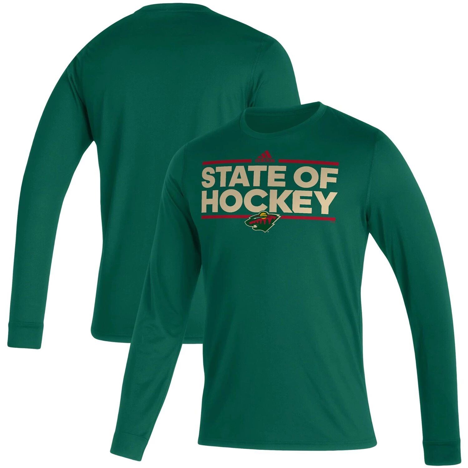 

Мужская зеленая футболка с длинным рукавом Minnesota Wild Dassler AEROREADY Creator adidas, Зеленый, Мужская зеленая футболка с длинным рукавом Minnesota Wild Dassler AEROREADY Creator adidas