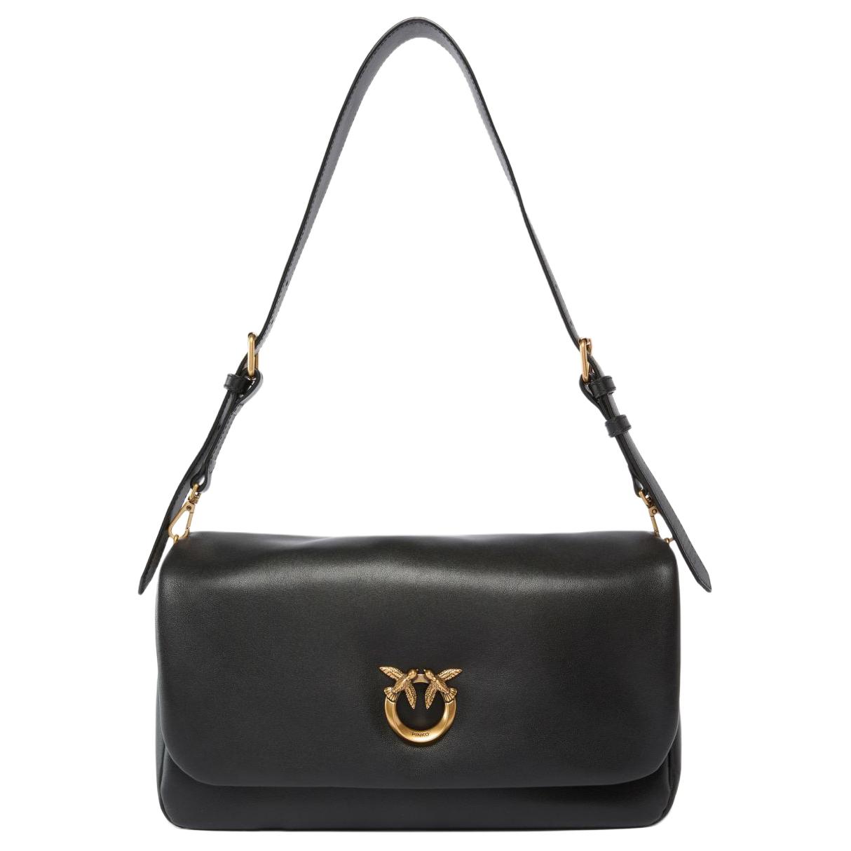 

PINKO Сумка через плечо из телячьей кожи, женская, черная