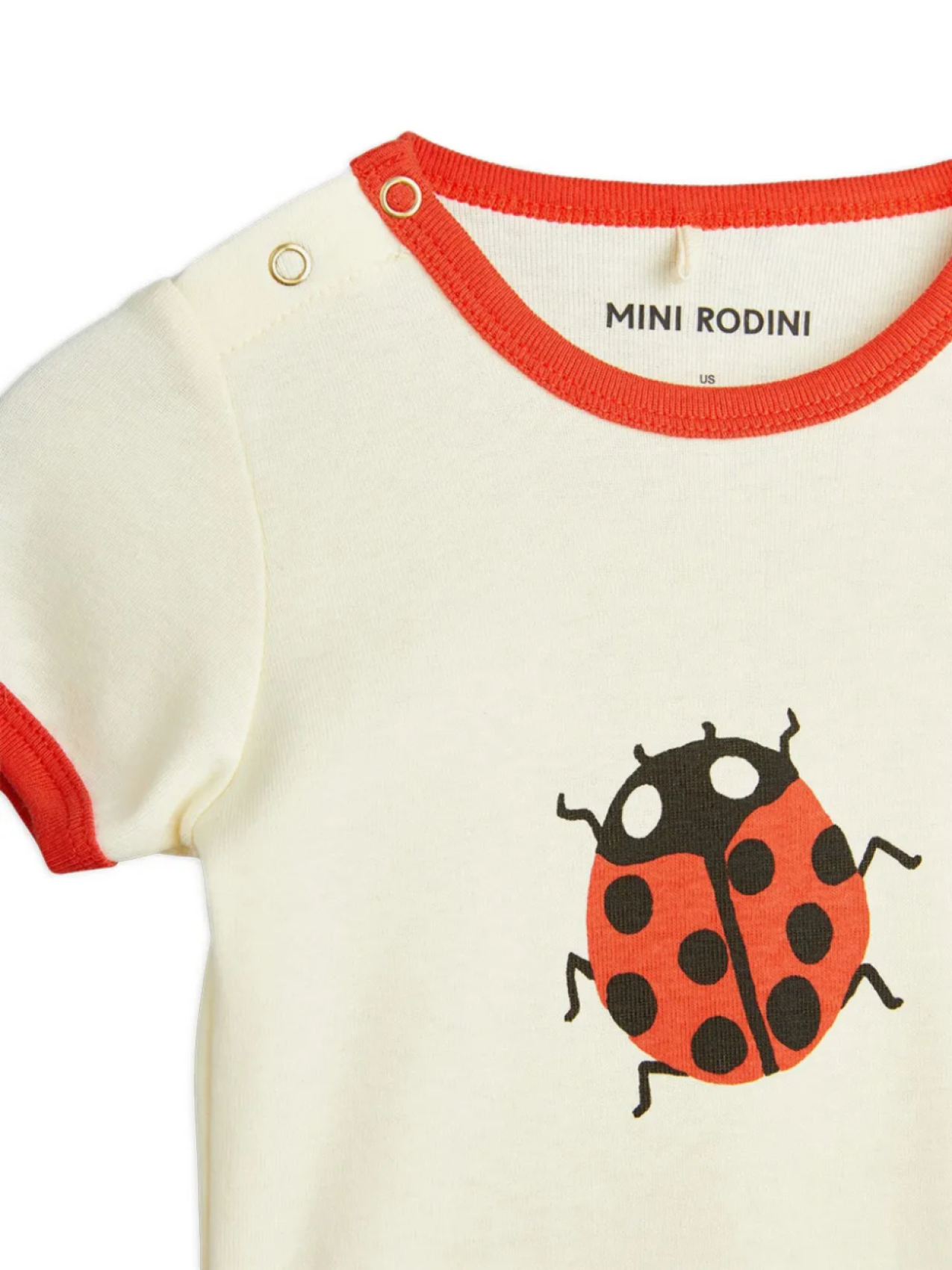 

Mini Rodini Lady Bug-print боди, белый