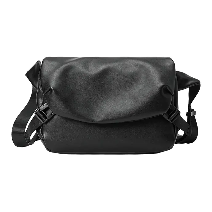 

ALNI BITTON Кожаная сумка через плечо мужская черная, Pure Black