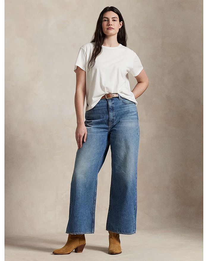 Джинсы Polo Ralph Lauren High Rise Wide Leg Crop, синий — фото 2