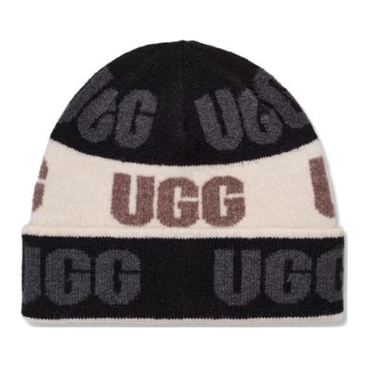 

Акриловая шапка бини женская разноцветная UGG