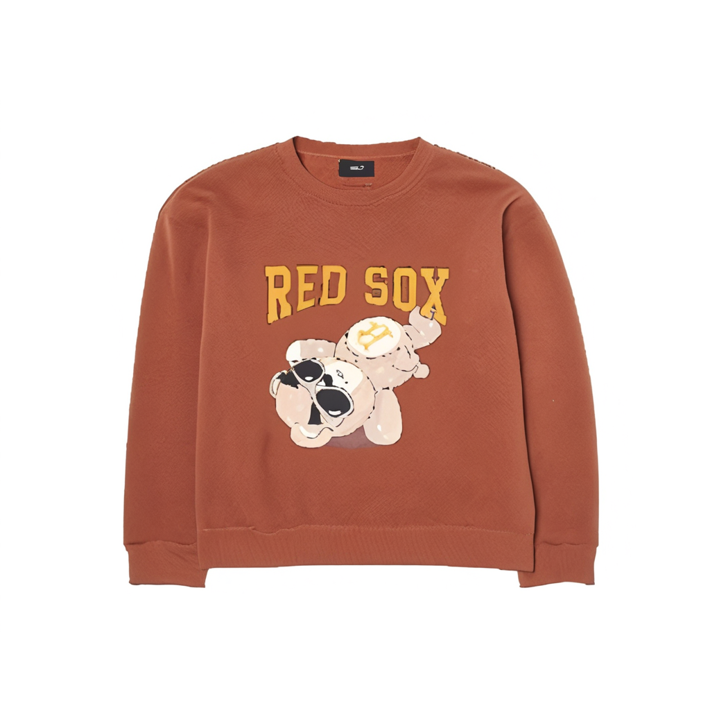 

MLB Толстовка Boston Red Sox BIG MEGABEAR OVER FIT унисекс коричневого цвета