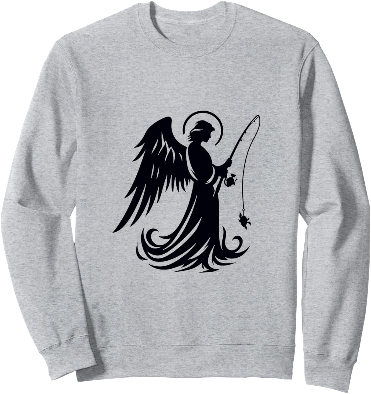 

Рыбалка «Ангел»: Толстовка с изображением темного силуэта рыболовной удочки Angel Designs By Drosoman