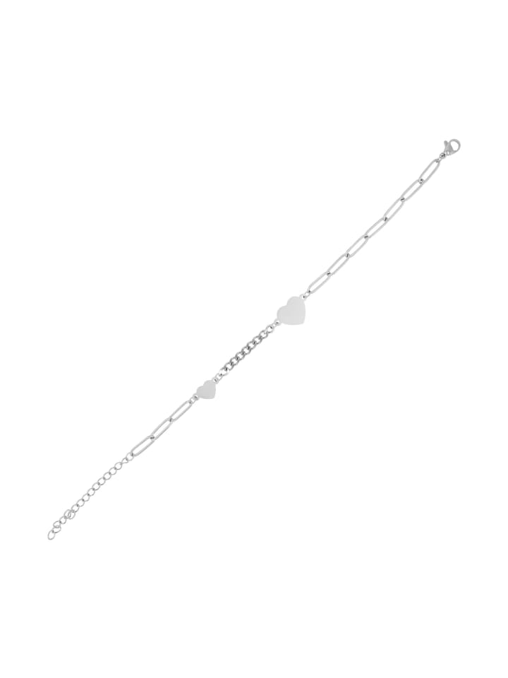 

Adeliás Женский браслет в форме сердца из нержавеющей стали, 18 см, серебристый