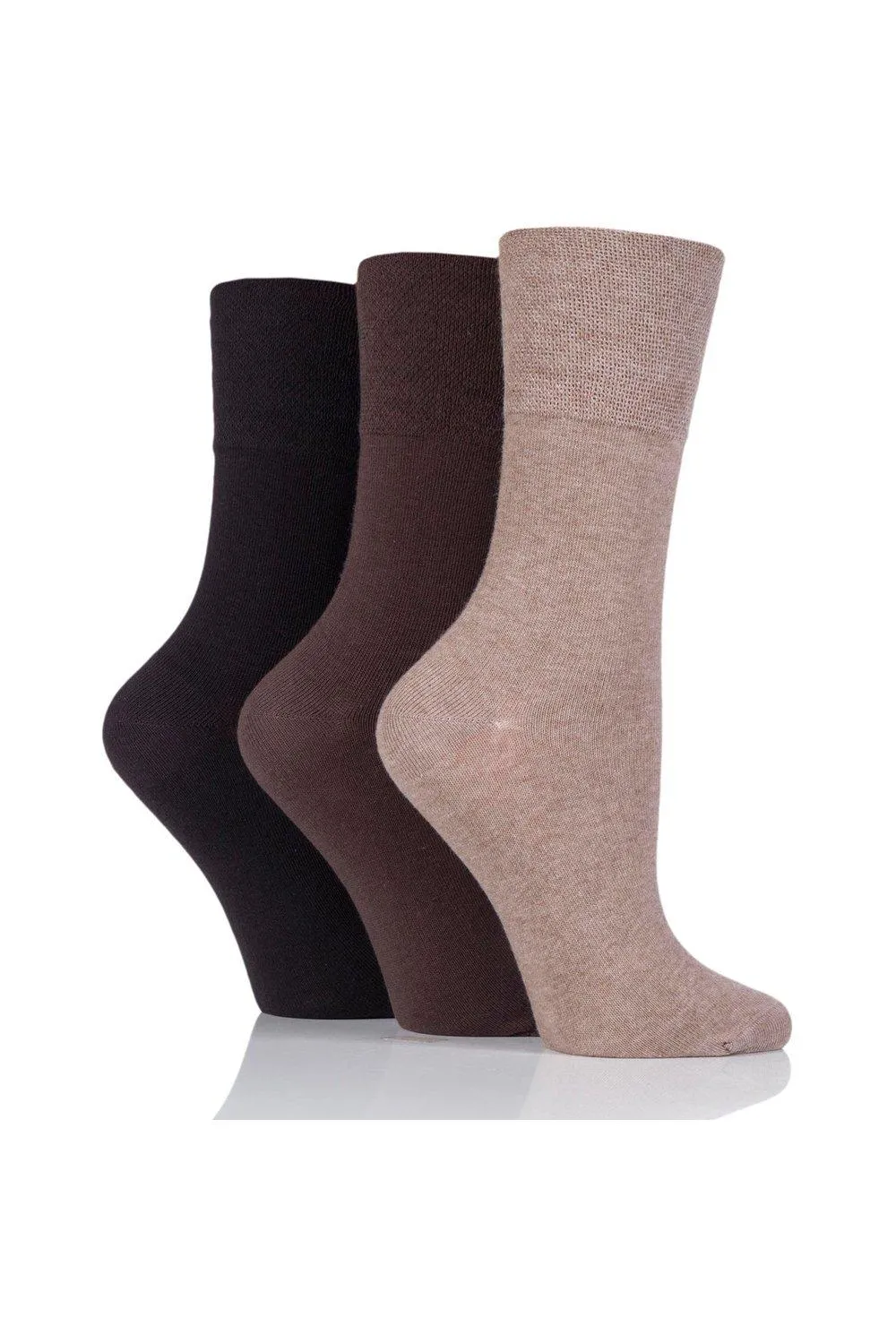 

3 пары носков для диабетиков Footnurse с мягким захватом SOCKSHOP Iomi, коричневый