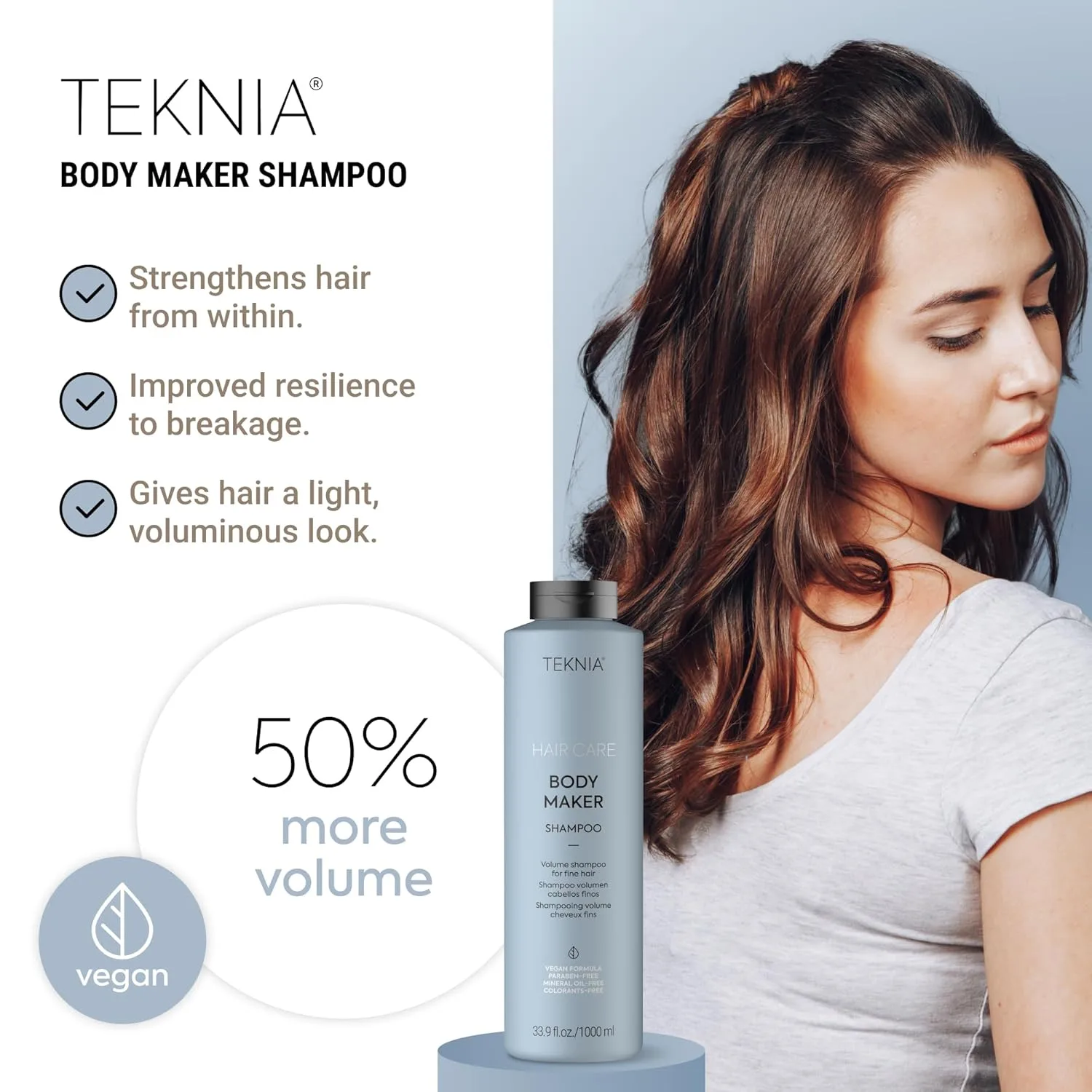 Шампунь LAKMÉ Teknia Body Maker, шампунь для придания объема тонким волосам, средство для придания объема волосам. 1000 мл (.) — фото 2