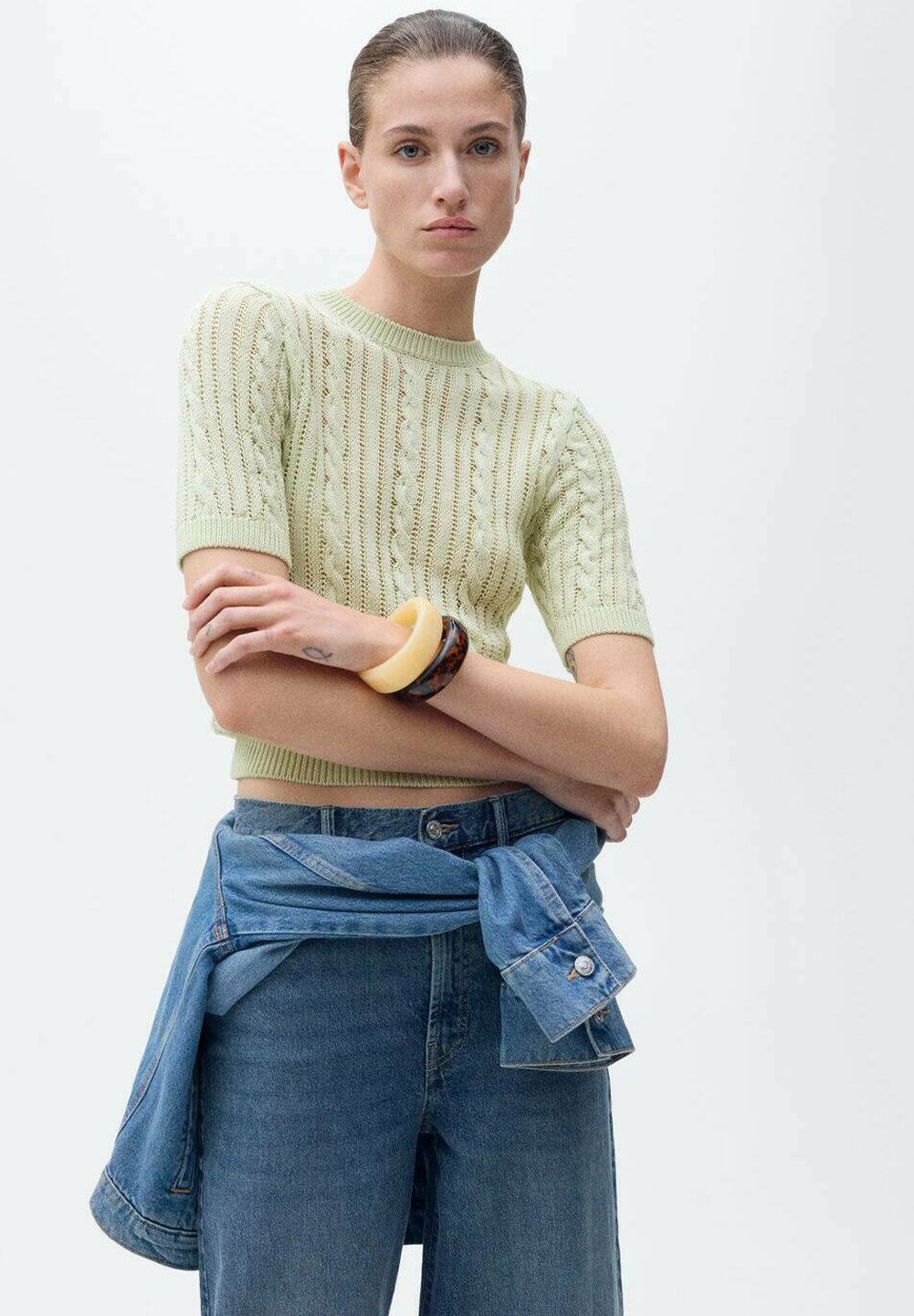 

Футболка с принтом MENTA Mango, светло-зеленый