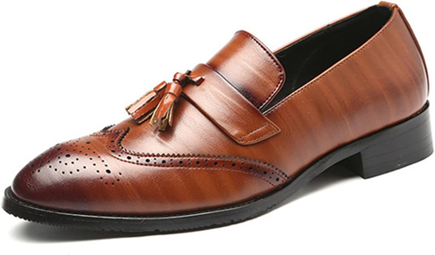 

Мужские стильные лоферы с кисточками Julymens из искусственной кожи, коричневый