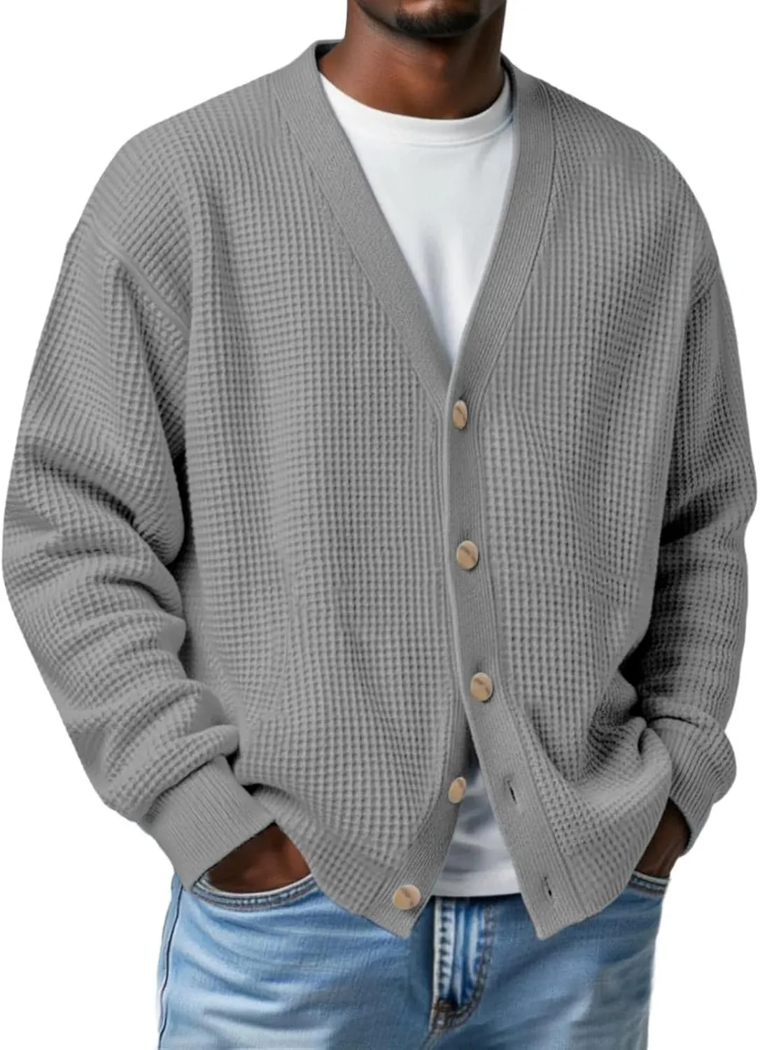 

Кардиган мужской вязаный с длинным рукавом