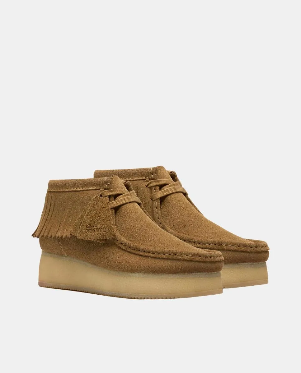 Женские ботинки WBWedge с бахромой из замши на резиновой подошве Clarks, светло-коричневый — фото 2