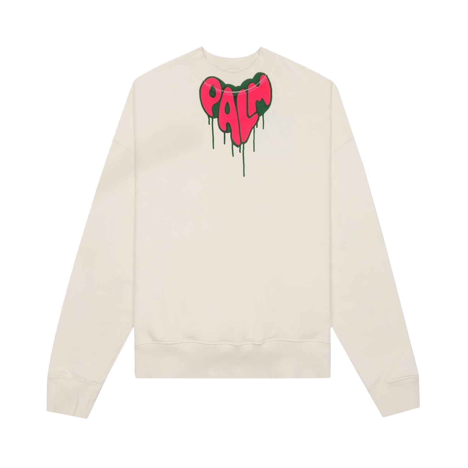 

Palm Angels Spray Heart Crewneck, цвет Off White/Fuchsia