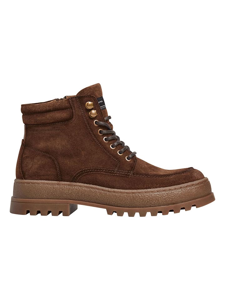 Pepe Jeans FOOTWEAR Кожаные сапоги "Lincoln Nature" коричневого цвета