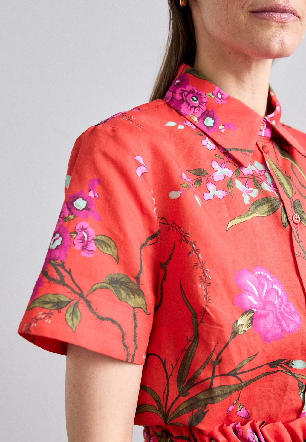 

Рубашка-блузка SHORT SLEEVE CROPPED Erdem, красный