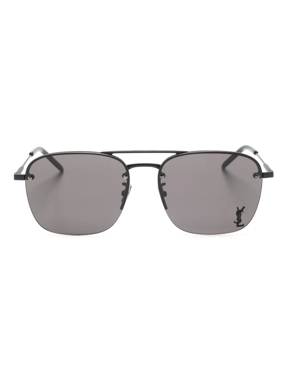 

Солнцезащитные очки в квадратной оправе с логотипом Saint Laurent Eyewear, черный