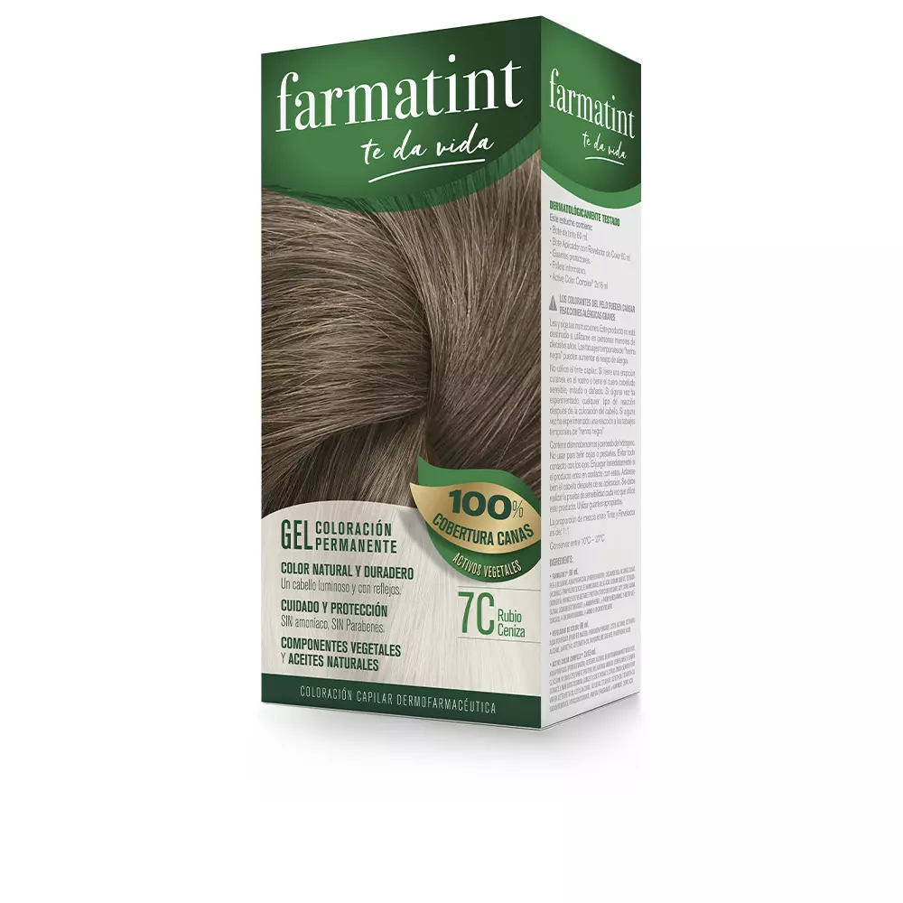

Краска для волос Farmatint gel coloración permanente Farmatint, цвет 7c-rubio ceniza, 5 шт.
