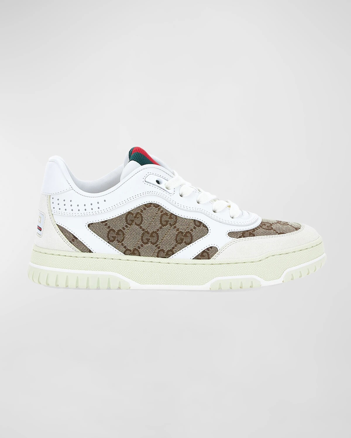 Кожаные низкие кеды ReWeb GG Gucci, цвет Ivory Beige
