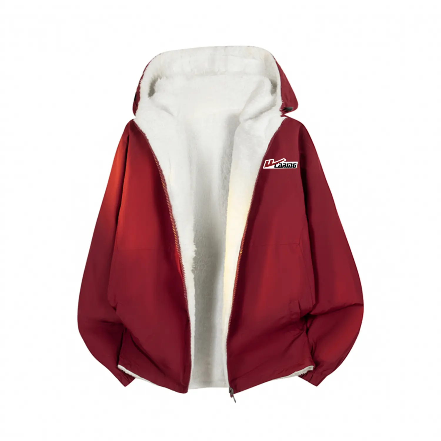 

Пуховик Unisex Hooded Thickened Reversible WARRIOR, burgundy (diy badge)