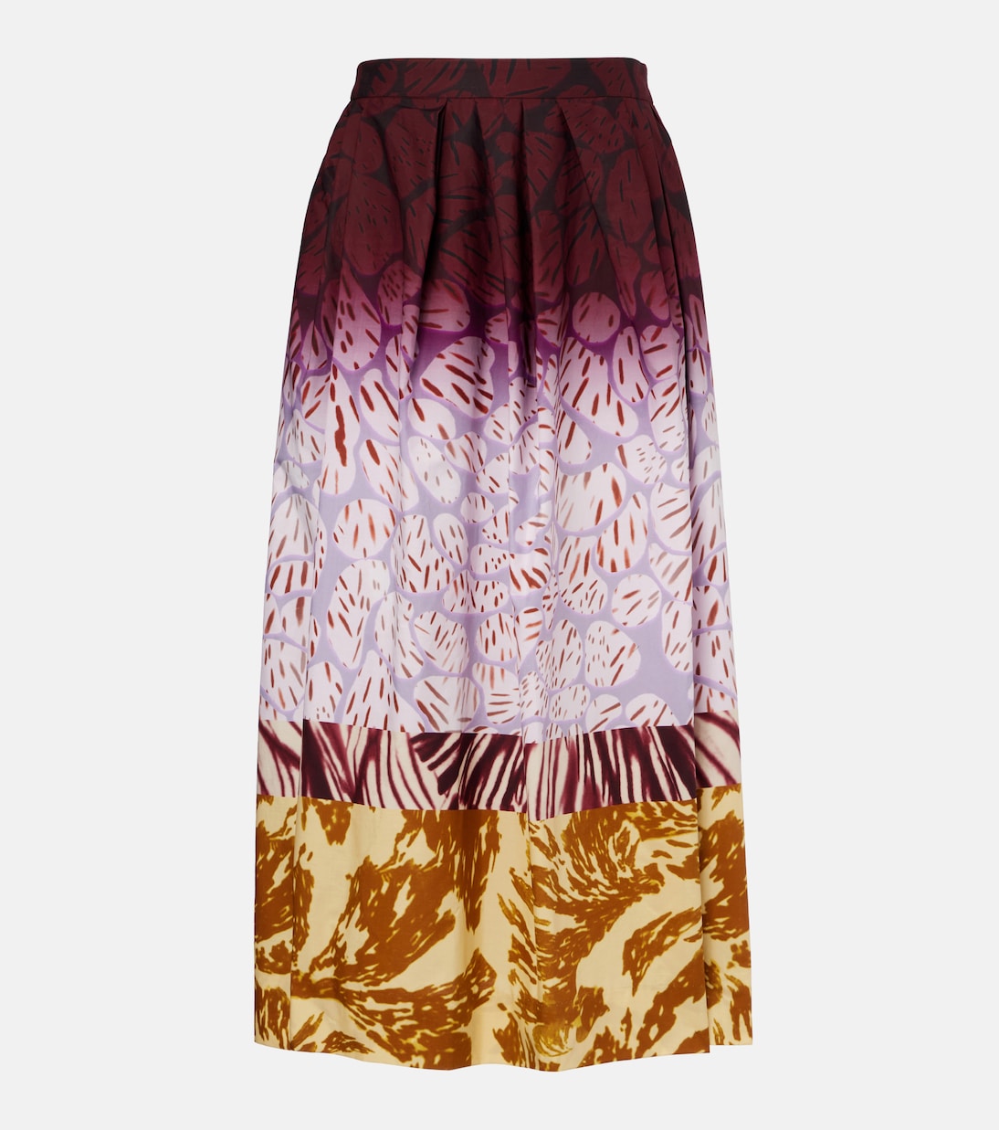 

Печатная хлопковая макси-юбка Dries Van Noten, бордовый