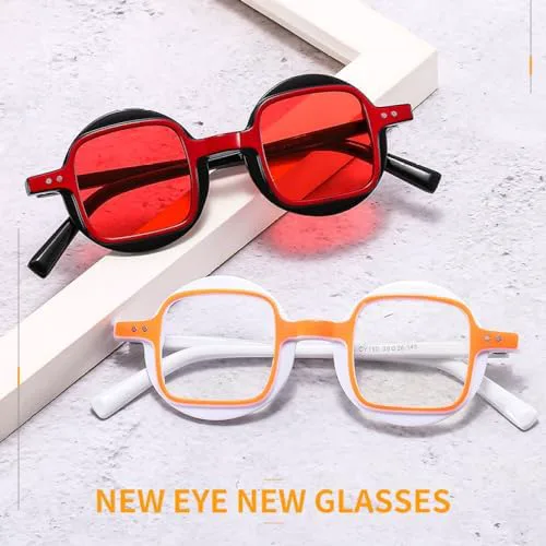 

Солнцезащитные очки в стиле панк с маленькими круглыми линзами для женщин и мужчин. Модные солнцезащитные очки с защитой от УФ-излучения UV400 MTZJH, Blue Grey