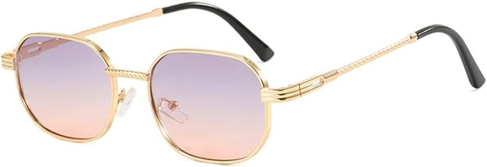 

Ретро-солнцезащитные очки в маленькой квадратной металлической оправе для женщин, модные градиентные линзы, защита от УФ-излучения UV400, панк-очки темно-зеленого цвета SKFGNX, Golden Grey Orange