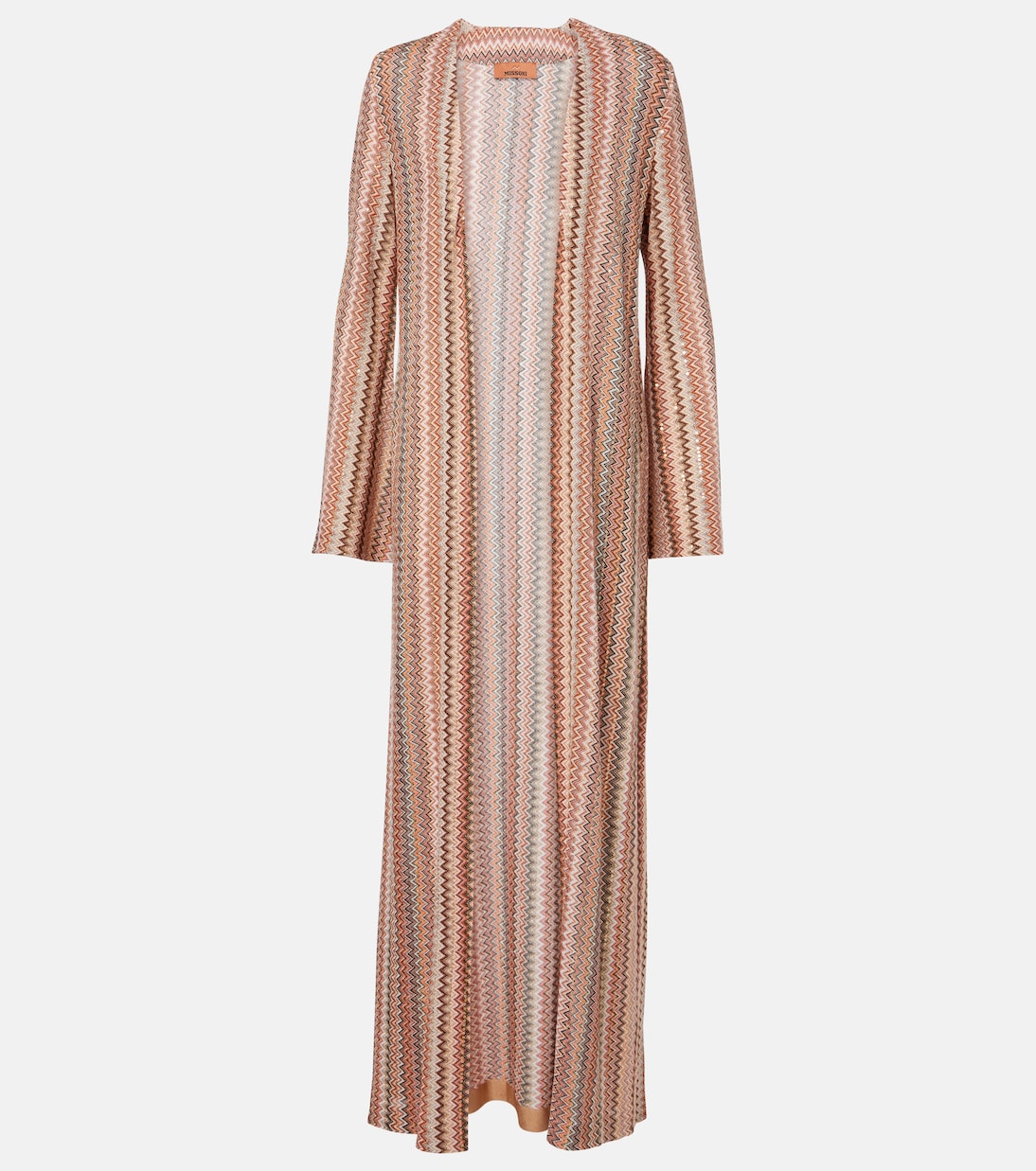

Кардиган из ламе с зигзагообразным узором Missoni, Ivory, Beige And Black Tones