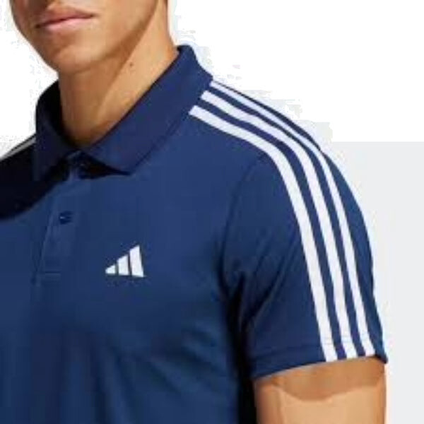 Рубашка поло train essentials piqu 3 stripes training polo shirt asia sizing Adidas, синий — фото 3