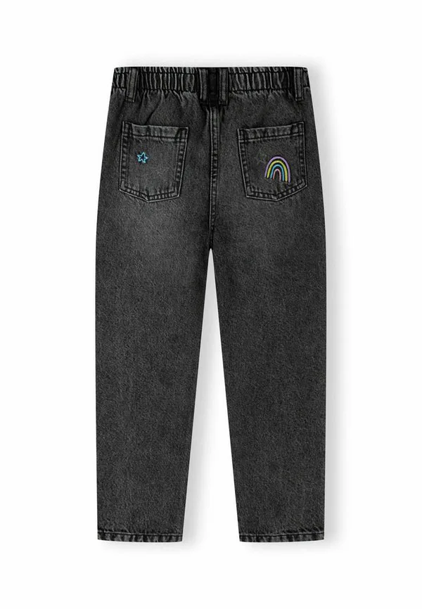 Джинсы с эластичным поясом и принтом, зауженного кроя. Minoti, Black Denim — фото 3