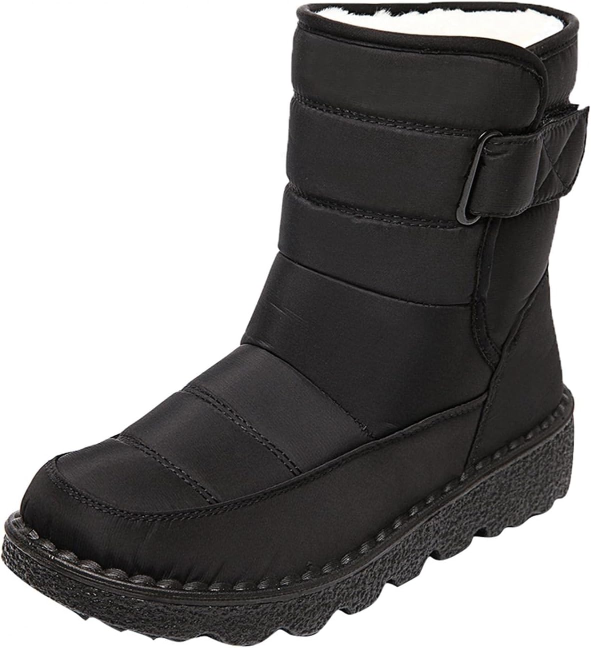 

Зимние снежные ботинки Hbeylia для женщин и мужчин, унисекс, водонепроницаемые, с термальной флисовой подкладкой, черный