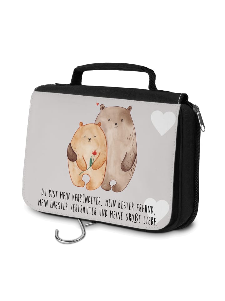 

Косметичка «Медвежья любовь» с надписью пастельных серых тонов Mr. & Mrs. Panda, пастельно-серый