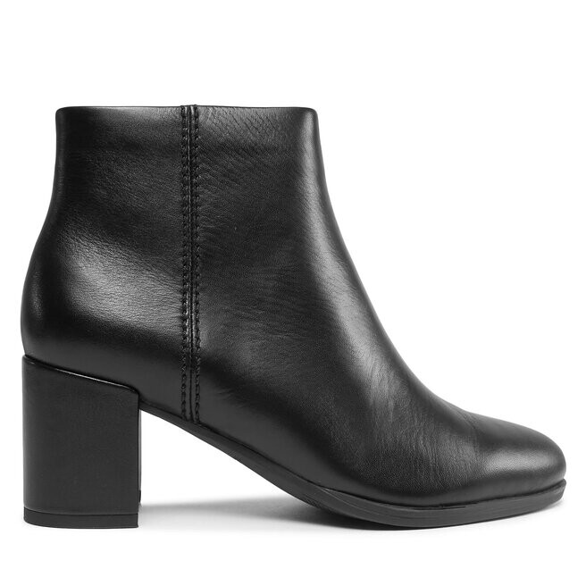Ботинки женские Clarks Zip кожаные на каблуке, черный — фото 2