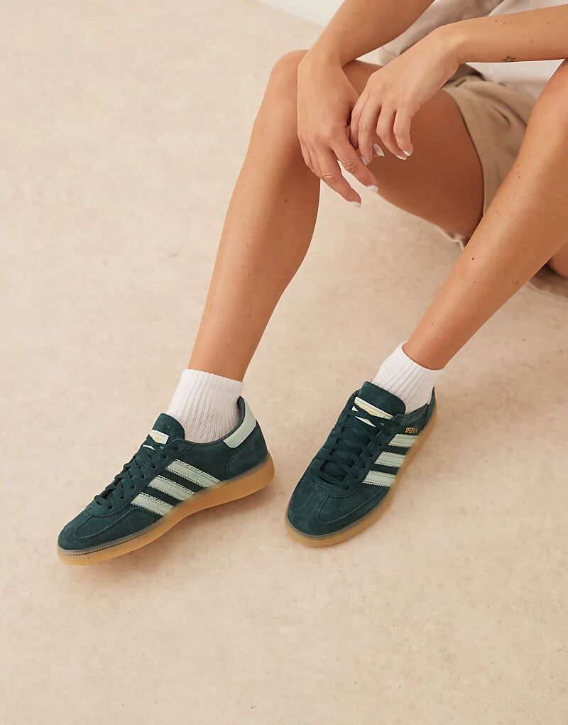 Темно-зеленые кроссовки adidas Originals Handball Spezial с резиновой подошвой