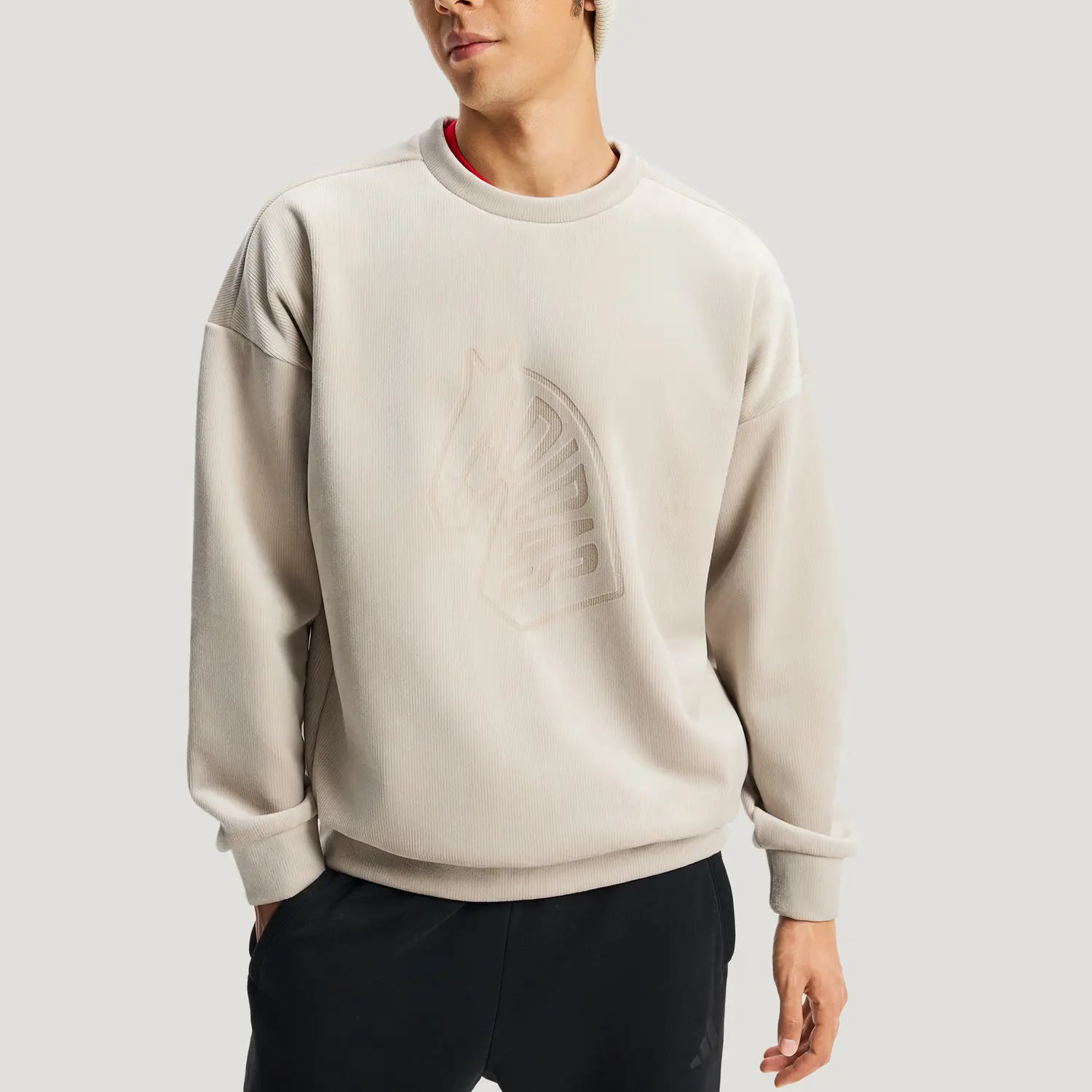 FW25 ТОЛСТОВКА CREW Мужская Adidas, айвори — фото 4