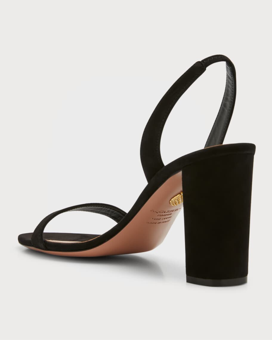 Босоножки So Nude на блочном каблуке с лямкой на шее Aquazzura — фото 4