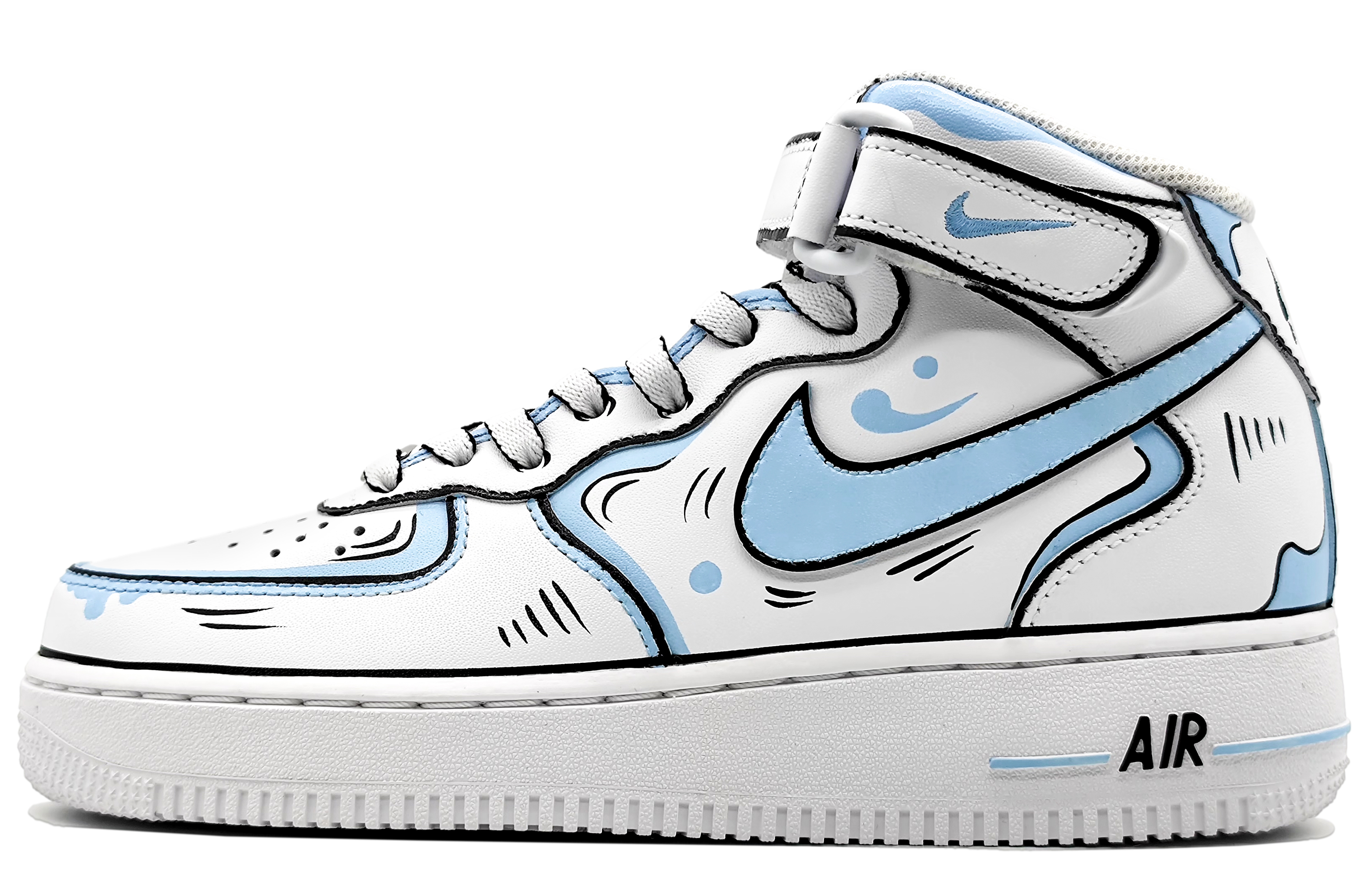

Кроссовки Nike Air Force 1 Mid-Top Мужские Сине-Серые