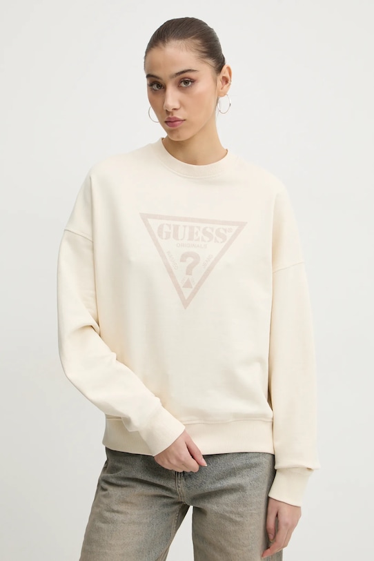 

Хлопковая толстовка Guess Originals, бежевый