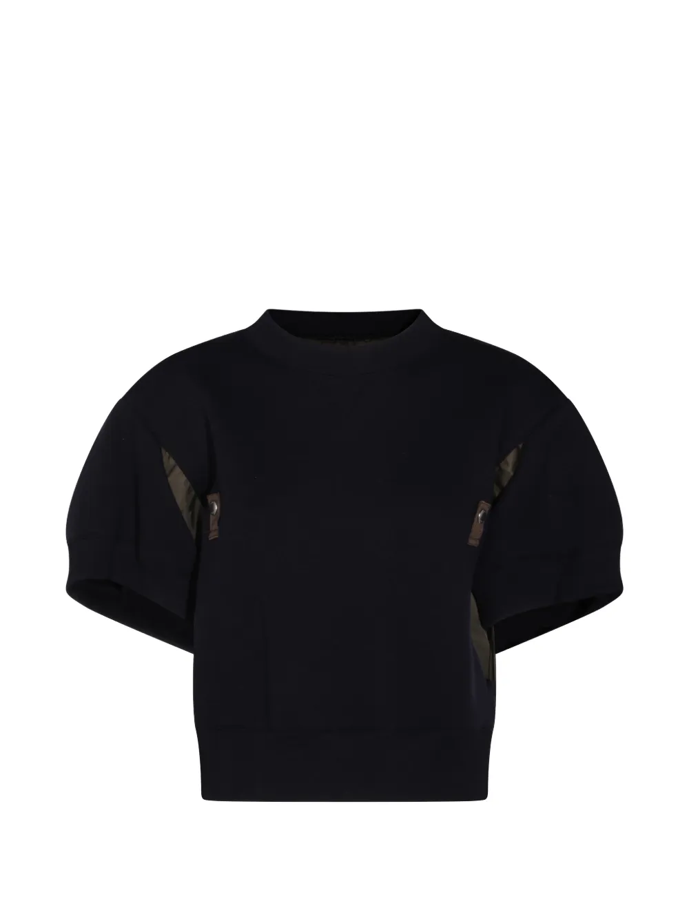 

Свитер с короткими рукавами и панельным дизайном Sacai, синий