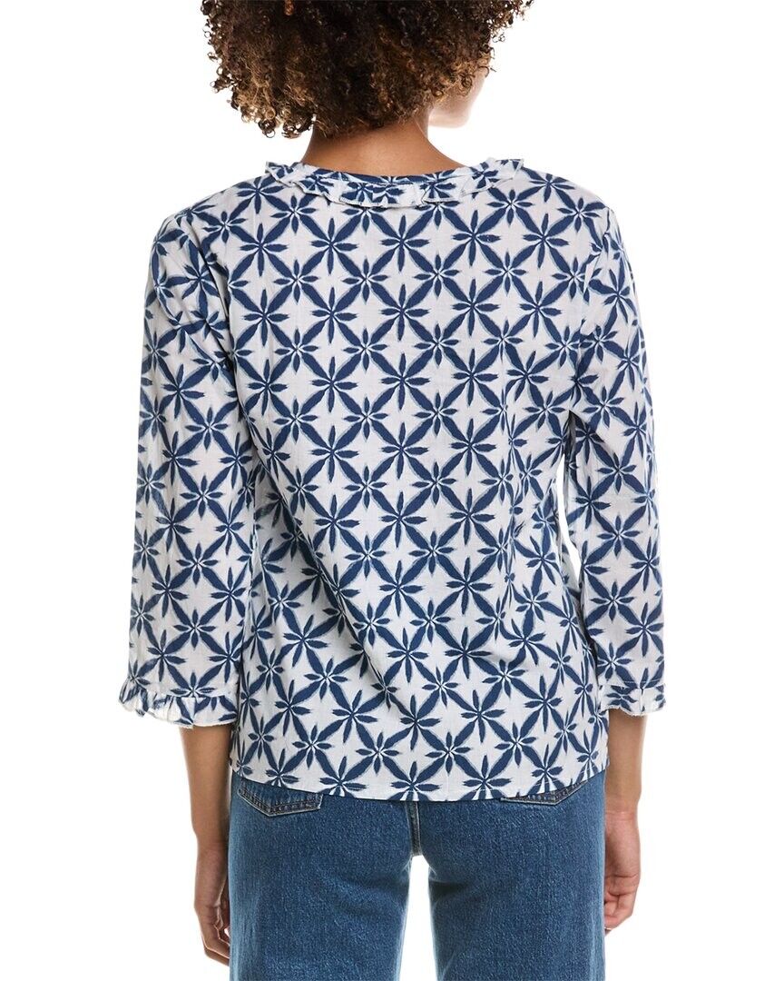 

Блуза на пуговицах гранатового цвета с фланцем Pomegranate, синий